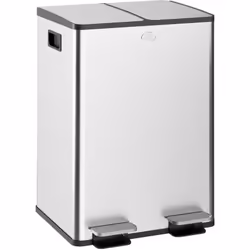 Optimisez votre cuisine avec la poubelle HOMCOM à deux compartiments de 28L, idéale pour séparer recyclables et déchets ménag ...