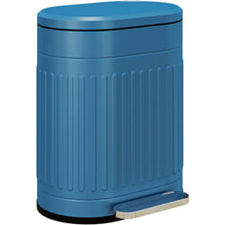 Homcom - Poubelle à pédale, 20L, ovale, en métal avec couvercle, anti-traces de doigts, seau intérieur amovible, 36,5 x 31,2 x 45 cm, bleu
