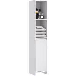 Maximisez votre espace avec le meuble salle de bain rangement HOMCOM. Cette colonne est étroite pour prendre peu de place au  ...