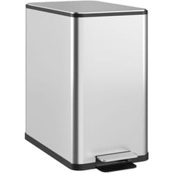 Homcom - Poubelle de cuisine 10L - poubelle à pédale compartiment seau amovible - acier inox.