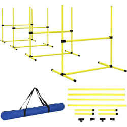 Pawhut - Agility sport pour chiens set de 4 obstacles professionnels avec système de maintien au sol sac transport fourni jaune noir