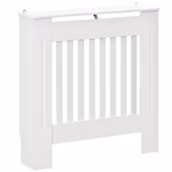 Cache-radiateur - HOMCOM - couverture radiateur grille daération verticale à lattes - 78L x 19l x 81H cm - en bois Blanc