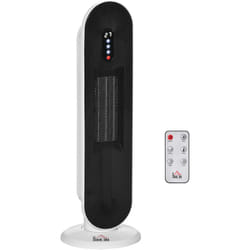 Chauffage soufflant oscillant 2000 W - radiateur céramique PTC - 2 niv. puissance - chauffage d'appoint avec télécommande blanc noir