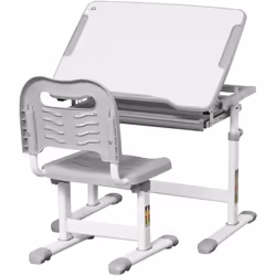 Transformez l'espace d'étude avec le set bureau pour enfants avec chaise HOMCOM, idéal pour lire, étudier, manger et jouer. E ...