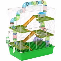 Cette superbe cage pour hamsters, souris ou autres petits rongeurs PawHut offrira un habitat et espace de jeu idéal pour votr ...