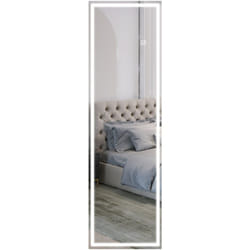 Miroir mural plein pied rectangulaire avec led réglable, interrupteur tactile, verre épais 4mm, 40 x 120 cm - pour chambre, salon, salle de bain