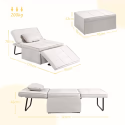 Homcom 831-515V00CW Fauteuil convertible