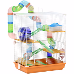 Cette superbe cage pour hamsters, souris ou autres petits rongeurs offrira un habitat et espace de jeu idéal pour votre ou vo ...