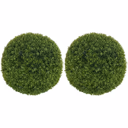 Apportez une touche artistique topiaire à votre intérieur ou extérieur avec ce magnifique lot de 2 buis artificiels en boule  ...