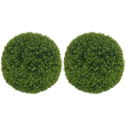 Lot de 2 buis artificiels topiaires artificielles en forme de boule Ø 40 cm PE vert