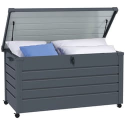 Coffre de rangement extérieur - Outsunny - 311L - vérin à gaz roulettes et poignée - en acier galvanisé - 120x62x66 cm - gris