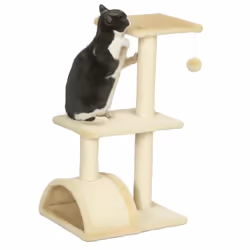 Arbre à chat PawHut arbre à grimper griffoir pour chat hauteur 72 cm balle suspendue crème