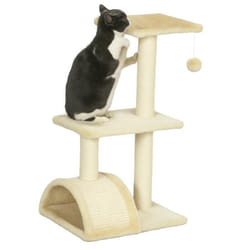 Arbre à chat PawHut arbre à grimper griffoir pour chat hauteur 72 cm balle suspendue crème