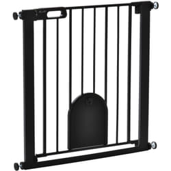 Pawhut - Barrière de sécurité animaux de 76H cm barrière chien chat avec porte fermeture automatique système de double verrouillage fixation par