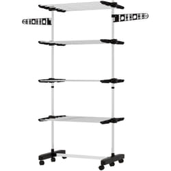 Homcom - Séchoir à linge étendoir pliable ailes latérales 4 niveaux noir