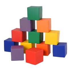 12 Blocs Cubes de Construction en Mousse - HOMCOM - modules de motricité - Jouets éducatifs - Mousse EPE Revêtement synthétiq ...