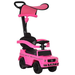 Porteur Enfants HOMCOM Voiture Enfant Multi-équipée 12-36 Mois klaxon Marche-Pieds Garde-Corps et ombrelle Rose