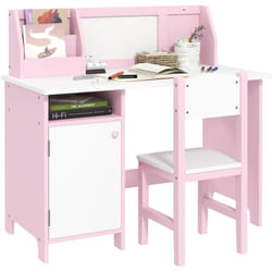 Ensemble table et chaise pour enfant rose avec tableau blanc - bureau pour enfant +5 ans - 90L x 45l x 85H cm
