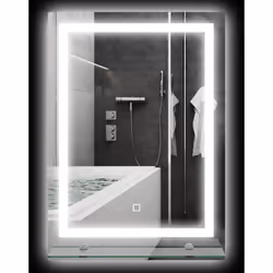 Ce splendide miroir lumineux LED avec étagère intégrée diffusera une lumière harmonieuse dans votre salle de bain. Equipé d'u ...