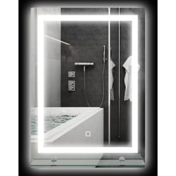 Kleankin - Miroir lumineux led 20 w interrupteur tactile étagère intégrée 50L x 12l x 70H cm