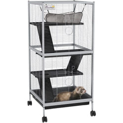 Cage pour petits animaux portable avec 2 portes hamac métal PP 52 x 52 x 113,5 cm blanc