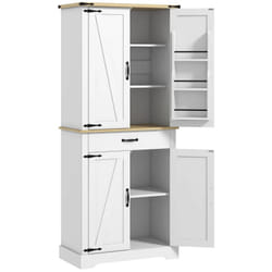 Homcom 83A-143V80WT Armoire de rangement de salle à manger et de cuisine Buffet