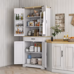 Homcom 83A-143V80WT Armoire de rangement de salle à manger et de cuisine Buffet