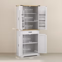 Homcom 83A-143V80WT Armoire de rangement de salle à manger et de cuisine Buffet