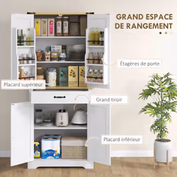 Homcom 83A-143V80WT Armoire de rangement de salle à manger et de cuisine Buffet - Vue supplémentaire 4