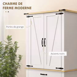 Homcom 83A-143V80WT Armoire de rangement de salle à manger et de cuisine Buffet - Vue supplémentaire 5