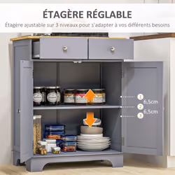 Homcom 835-144V80GY buffet de salle à manger 2 portes(s) - Vue supplémentaire 6