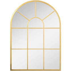 Homcom - Miroir mural style art déco forme voûtée dim. 50L x 70H cm métal doré verre
