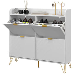 Homcom 837-444V80WT Organisateur pour chaussures Fermé Blanc