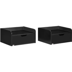 Homcom - Lot de 2 chevets tables de nuit murales - tiroir coulissant, plateau - dim. 40L x 30l x 19H cm - panneaux noir