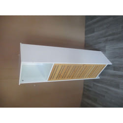 Homcom - Meuble colonne salle de bain style cosy chic porte étagère niche blanc bambou