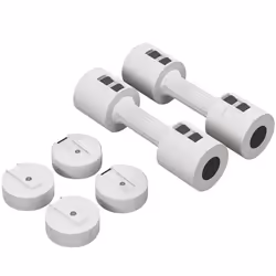 Set de 2 haltères - SPORTNOW - ensemble musculation disques poids réglables en acier et boîte de rangement - 2 x 25 kg - blan ...