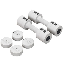 Set de 2 haltères - SPORTNOW - ensemble musculation disques poids réglables en acier et boîte de rangement - 2 x 25 kg - blanc