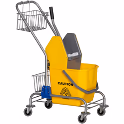 Ce chariot de nettoyage lavage sur roulettes vous facilitera grandement vos ménages ! Equipé d'un essoreur, d'un seau et de 2 ...