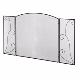 Pare-feu pour cheminée ou poêle - HOMCOM - Pare-étincelles 3 Volets Pliables - dim. 1325L x 765H cm - Acier métal Noir