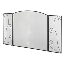 Pare-feu pour cheminée ou poêle - HOMCOM - Pare-étincelles 3 Volets Pliables - dim. 1325L x 765H cm - Acier métal Noir