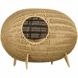Rehaussez le coin détente de votre chat avec la maison en rotin PawHut, alliant chic et fonctionnalité. Résistant à l'humidit ...