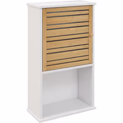 Optimisez l'espace avec l'armoire murale HOMCOM élégante. Deux niveaux avec étagères ajustables et une étagère ouverte, idéal ...