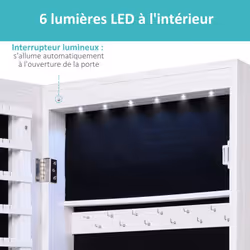 Homcom 831-269WT armoire à bijoux Blanc - Vue supplémentaire 4