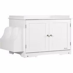 L'élégante litière PawHut pour chats, avec son plateau supérieur et ses compartiments latéraux, offre une grande intimité et  ...