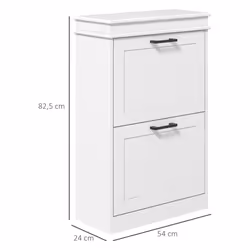 Homcom 837-414V80WT Organisateur pour chaussures Fermé Blanc