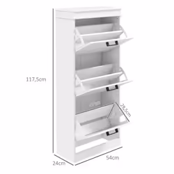 Homcom 837-418V80WT Organisateur pour chaussures Fermé Blanc