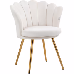 Sublimez votre intérieur avec cette superbe chaise aux lignes arrondies en coquillage doté de pieds inclinés, effilés en méta ...