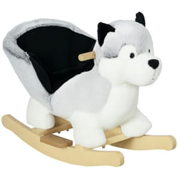 Husky à bascule pour enfants HOMCOM cheval à bascule jouet à bascule bébé 18-36 mois - musique poignées et ceinture de sécurité