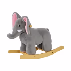 Jouet à bascule éléphant pour enfant +18 mois effet sonore poignées gris