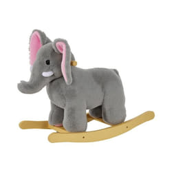 Jouet à bascule éléphant pour enfant +18 mois effet sonore poignées gris
